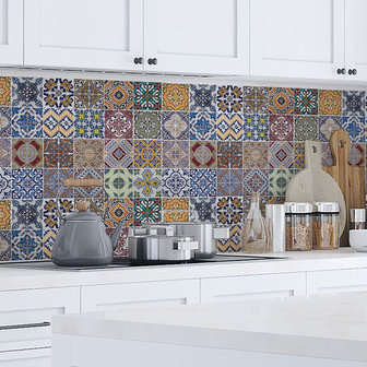 Exclusief bad Uitdrukkelijk Keuken Achterwand Sticker Azulejos - 240 x 60 cm - Schipperkids - de  leukste producten in een shop