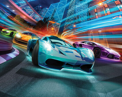 Walltastic &ndash; Supercar Racers - Autobehang - Posterbehang &ndash; Kinderbehang - XXL (305 x 244 cm) &ndash; 6 Panelen